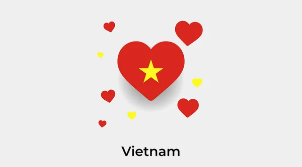 Vietnam Vlajka Srdce Tvar Další Srdce Ikony Vektorové Ilustrace — Stockový vektor