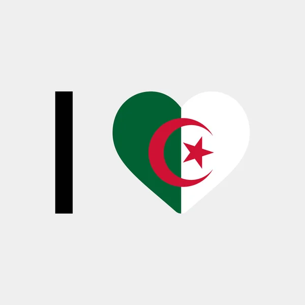Amo Argélia País Bandeira Vetor Ícone Ilustração — Vetor de Stock