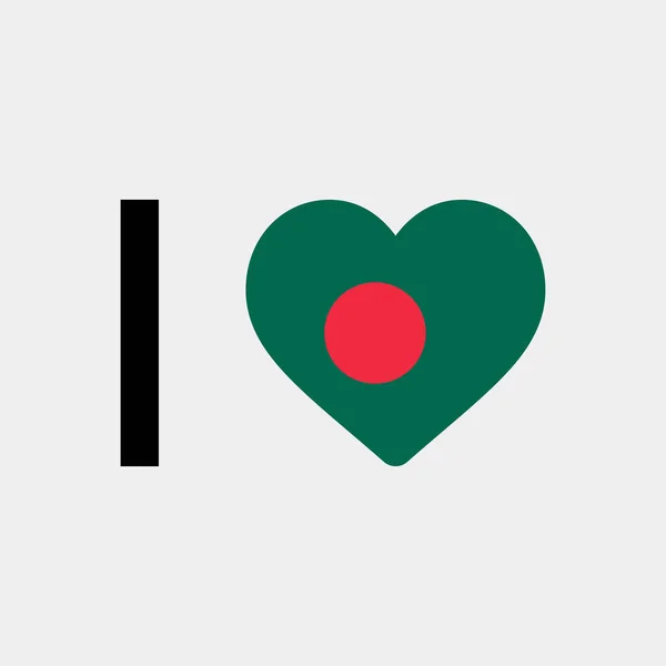 Ich Liebe Bangladesch Land Flagge Vektor Symbol Illustration — Stockvektor