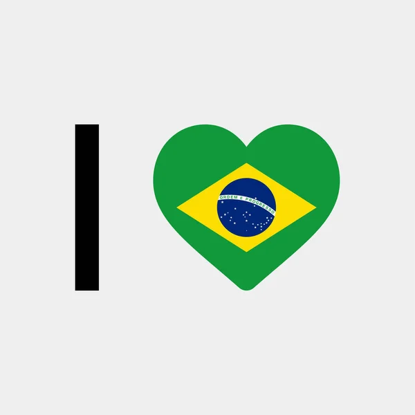 私はブラジル国旗ベクトルアイコンイラストが大好きです — ストックベクタ