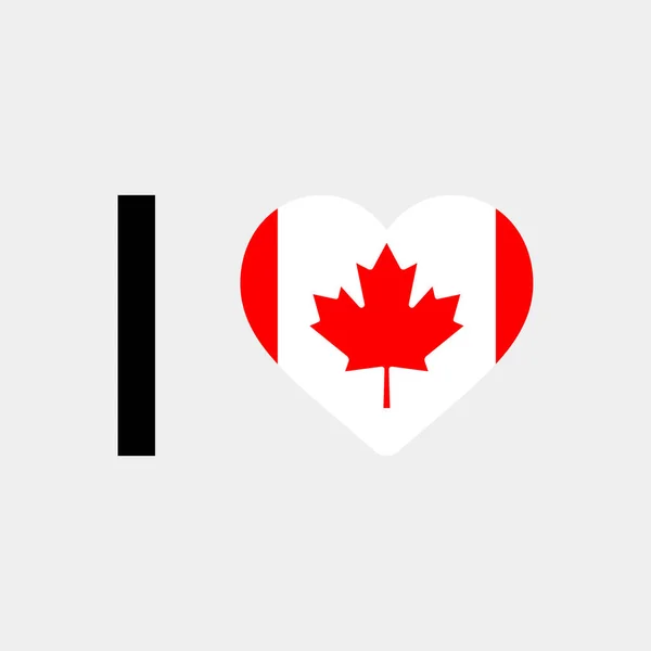 Encanta Canadá País Bandera Vector Icono Ilustración — Archivo Imágenes Vectoriales
