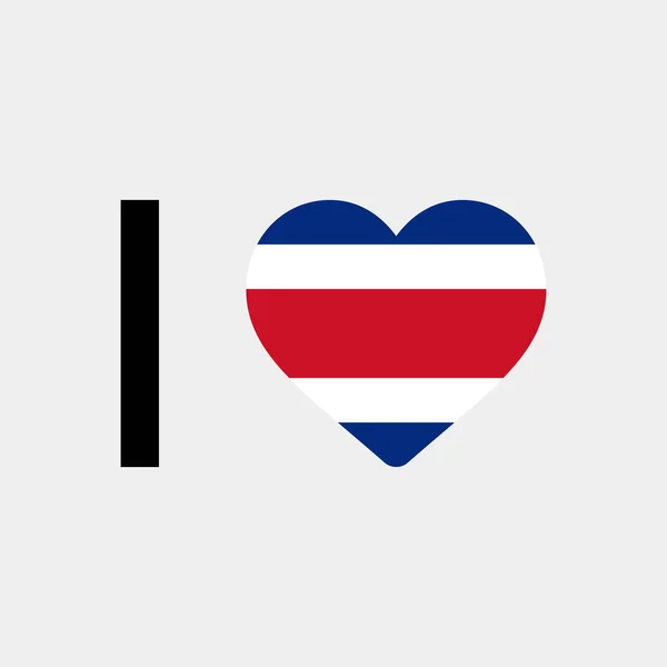 Aime Costa Rica Pays Drapeau Vectoriel Icône Illustration — Image vectorielle