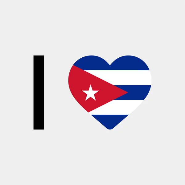 Kocham Kuba Kraj Flaga Wektor Ikona Ilustracja — Wektor stockowy