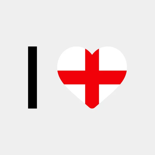 Ich Liebe England Land Flagge Vektor Symbol Illustration — Stockvektor