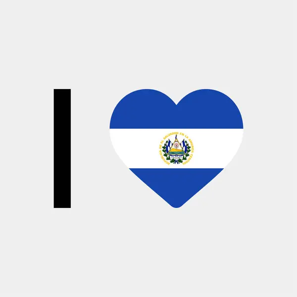 Люблю Сальвадорський Прапор Векторні Ілюстрації — стоковий вектор