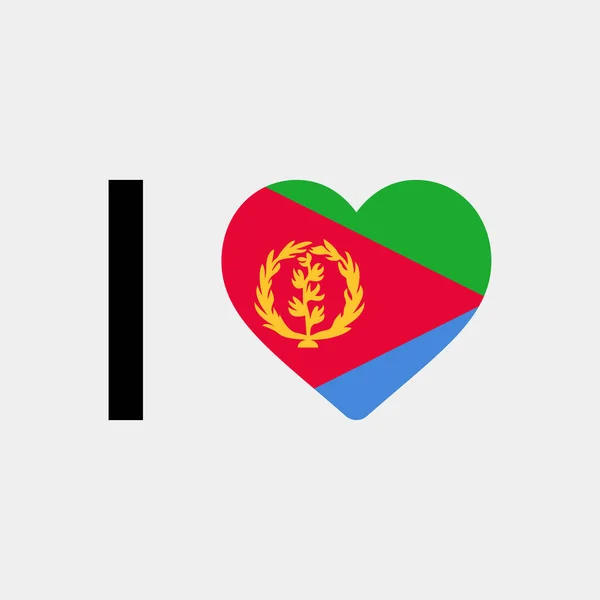 Love Eritrea Country Flag Vector Icon Illustration — Stock Vector