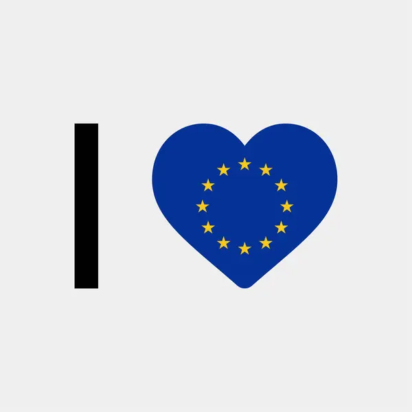 我喜欢欧盟国家的国旗矢量图标 — 图库矢量图片