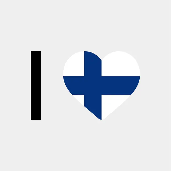 Finlandiya Nın Bayrak Vektör Illüstrasyonunu Seviyorum — Stok Vektör