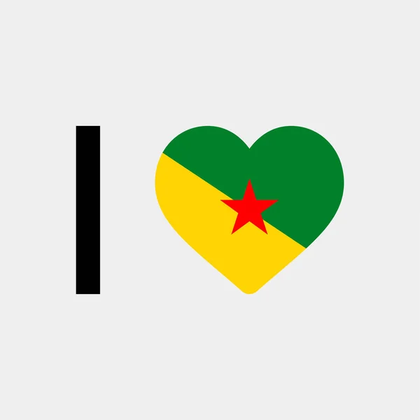 Jag Älskar Franska Guyana Land Flagga Vektor Ikon Illustration — Stock vektor