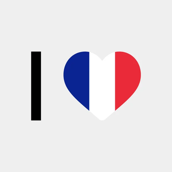 Amo Francia Paese Bandiera Vettoriale Icona Illustrazione — Vettoriale Stock