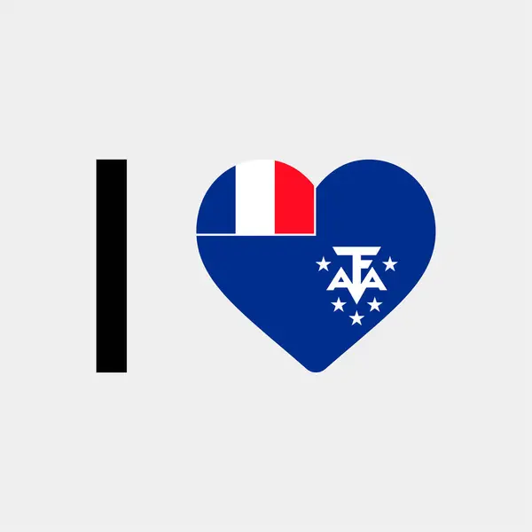 Ich Liebe Die Illustration Der Französischen Flaggen Süden Und Der — Stockvektor