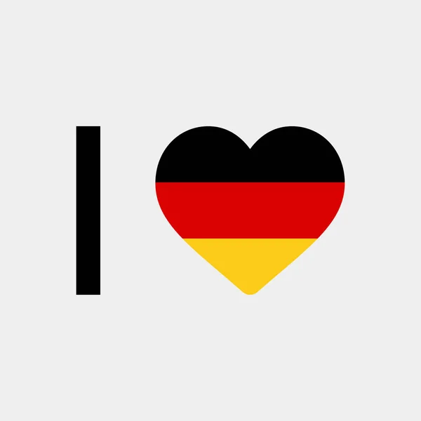 Miluji Německo Země Vlajky Vektorové Ikony Ilustrace — Stockový vektor