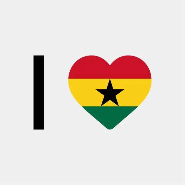 Αγαπώ Γκάνα Χώρα Σημαία Διάνυσμα Εικονογράφηση Εικονίδιο — Διανυσματικό Αρχείο