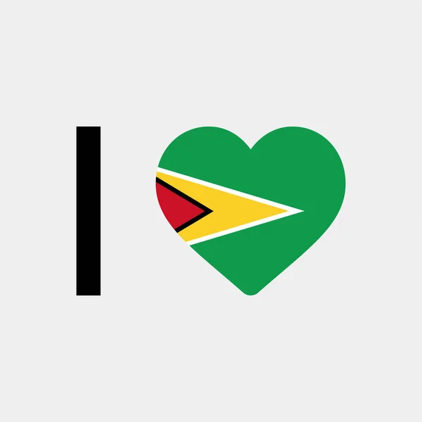Love Guyana Country Flag Vector Icon Illustration — Stock Vector