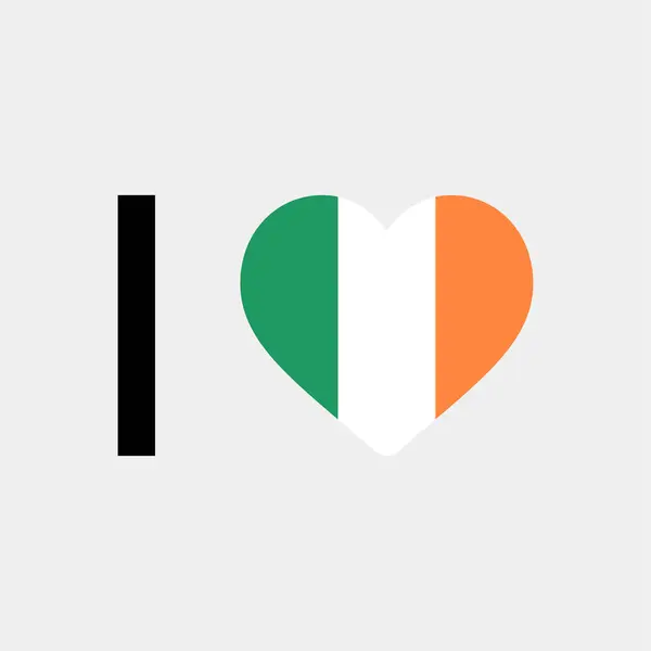 Amo Irlanda País Bandeira Vetor Ícone Ilustração — Vetor de Stock