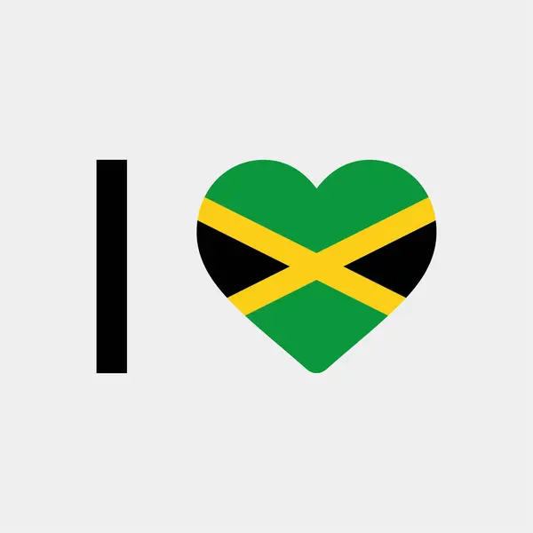 Love Jamaica Country Flag Vector Icon Illustration — Stock Vector
