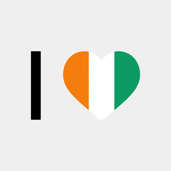 Ich Liebe Ivory Coast Land Flagge Vektor Symbol Illustration — Stockvektor