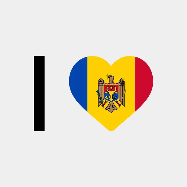 Amo Moldávia País Bandeira Vetor Ícone Ilustração —  Vetores de Stock