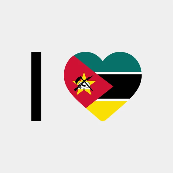 Λατρεύω Μοζαμβίκη Χώρα Εικονογράφηση Διάνυσμα Σημαία — Διανυσματικό Αρχείο