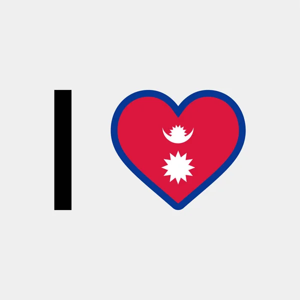 Love Nepal Country Flag Vector Icon Illustration — Stock Vector