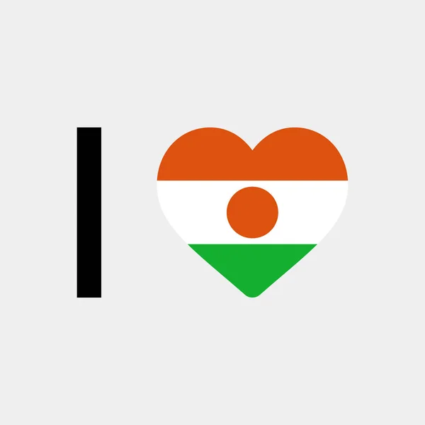 私はニジェールの国旗ベクトルアイコンイラストが大好きです — ストックベクタ