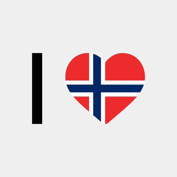 Αγαπώ Νορβηγία Χώρα Σημαία Διάνυσμα Εικονογράφηση Εικονίδιο — Διανυσματικό Αρχείο