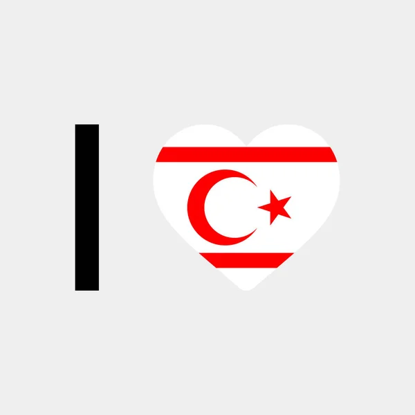 我喜欢北塞浦路斯国家国旗矢量图标说明 — 图库矢量图片