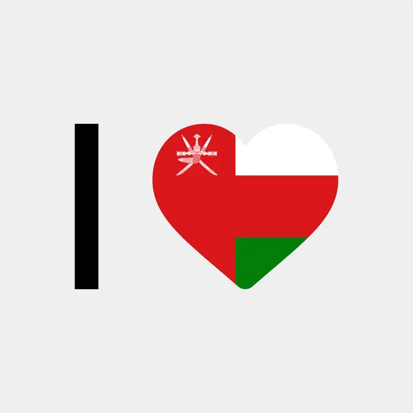 Aime Oman Pays Drapeau Vectoriel Icône Illustration — Image vectorielle
