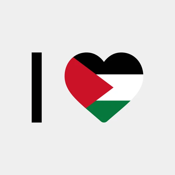 Kocham Palestynę Kraj Flaga Wektor Ikona Ilustracja — Wektor stockowy