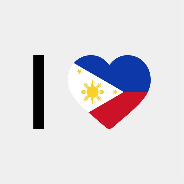 我喜欢菲律宾国旗矢量图标插图 — 图库矢量图片