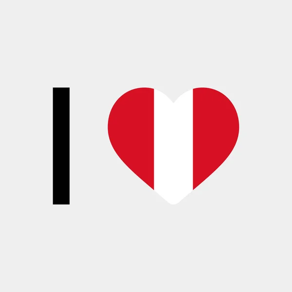 Ich Liebe Peru Land Flagge Vektor Symbol Illustration — Stockvektor