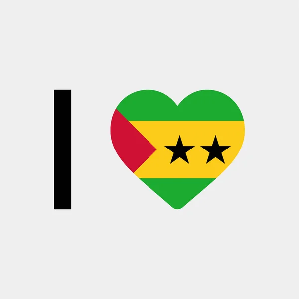 Jag Älskar São Tomé Och Principe Land Flagga Vektor Ikon — Stock vektor