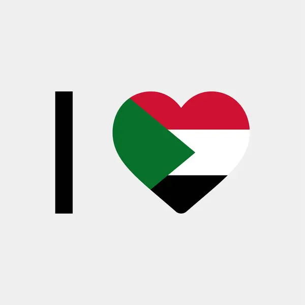 Amo Sudan Paese Bandiera Vettoriale Icona Illustrazione — Vettoriale Stock
