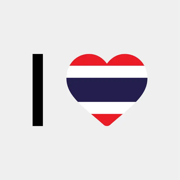 Aime Thaïlande Pays Drapeau Vectoriel Icône Illustration — Image vectorielle