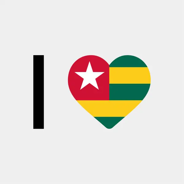 Λατρεύω Τόγκο Χώρα Σημαία Διάνυσμα Εικονογράφηση Εικονίδιο — Διανυσματικό Αρχείο