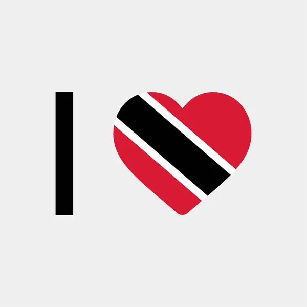 Jag Älskar Trinidad Och Tobago Land Flagga Vektor Ikon Illustration — Stock vektor