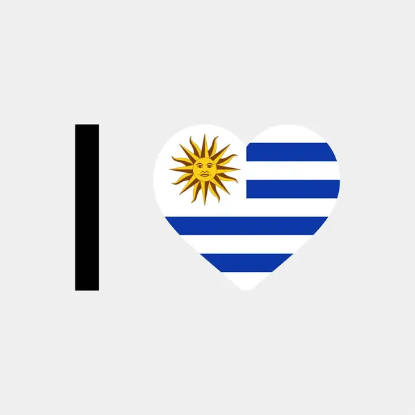 Szeretem Uruguay Ország Zászló Vektor Ikon Illusztráció — Stock Vector