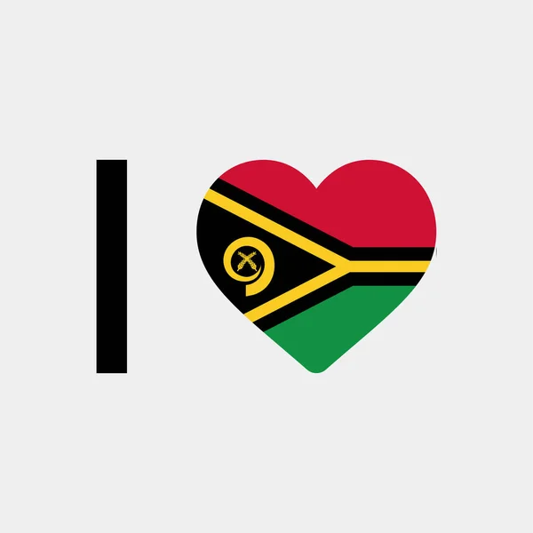 Love Vanuatu Country Flag Vector Icon Illustration — Stock Vector