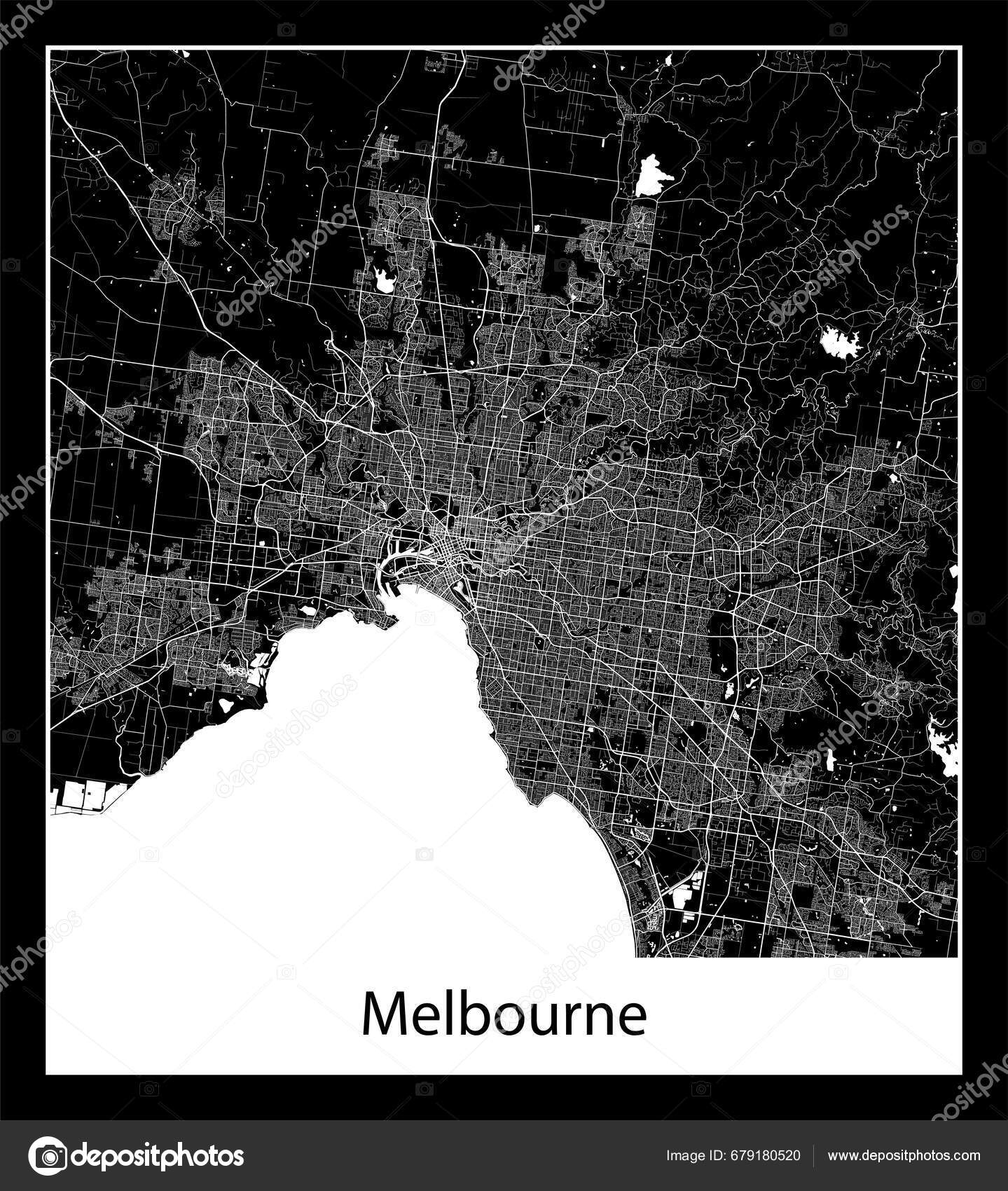 Minimal City Map Melbourne Australia Stock Vector by ©nils.kuemin@gmail ...