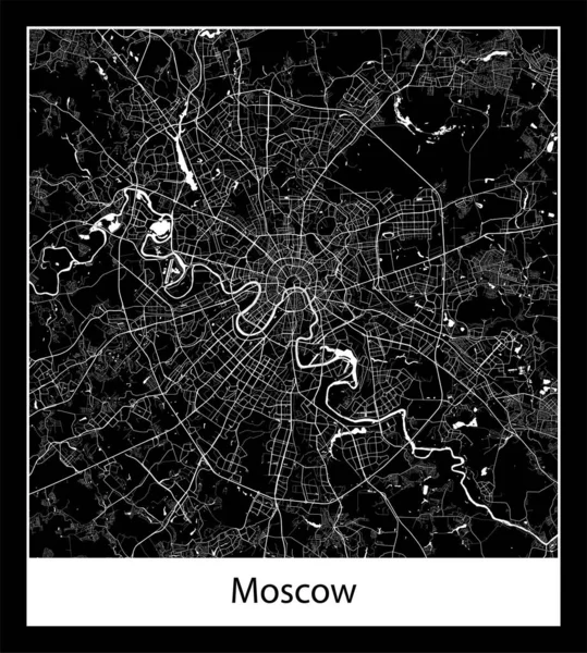Минимальная Карта Города Москва Россия Европа — стоковый вектор
