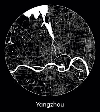 Şehir Haritası Yangzhou Çin Asya vektör illüstrasyonu