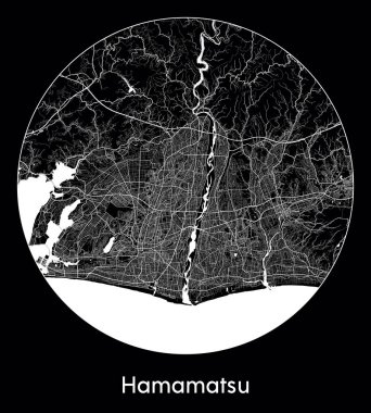 Şehir Haritası Hamamatsu Japonya Asya vektör illüstrasyonu