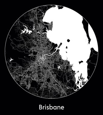Şehir Haritası Brisbane Avustralya vektör illüstrasyonu
