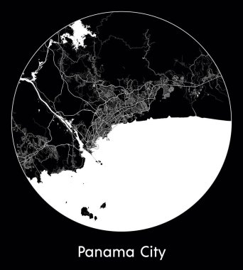 Şehir Haritası Panama Şehri Panama Kuzey Amerika vektör illüstrasyonu