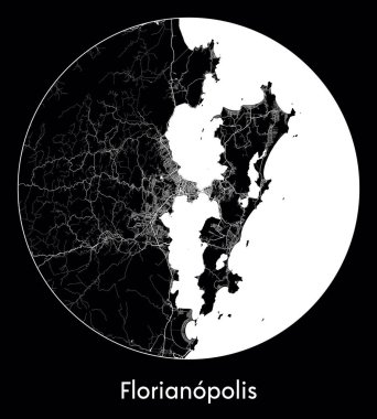City Map Florianopolis Brazil South America vector illustration clipart