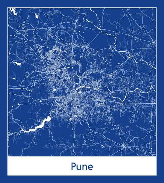 インディア アジア シティマップブループリントベクター図 — ストックベクタ