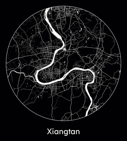 Stadskarta Xiangtan Kina Asien Vektor Illustration — Stock vektor