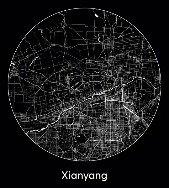Şehir Haritası Xianyang Çin Asya vektör illüstrasyonu