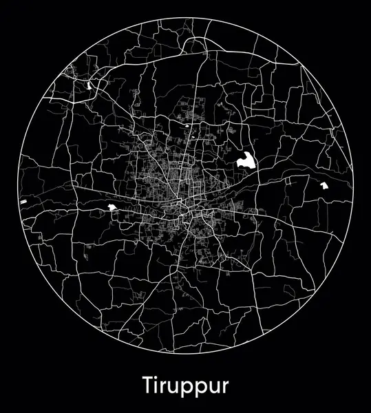 Tiruppur Şehir Haritası Hindistan Asya vektör illüstrasyonu