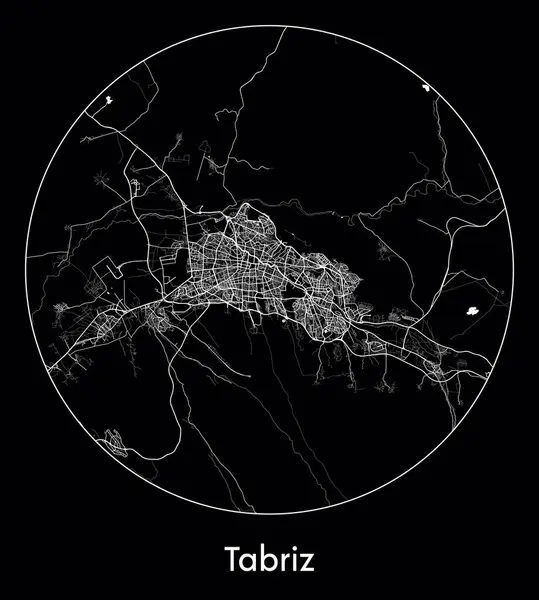 Şehir Haritası: Tabriz İran Asya vektör illüstrasyonu